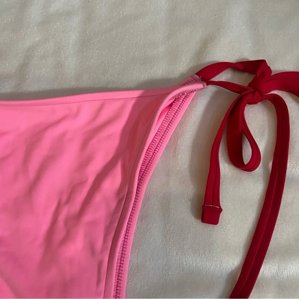 New! Frankie's Bikinis x Pink rosemary Tie Bikini Bottom 1524